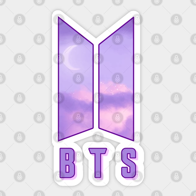 BTS logo ( purple sky) Sticker by nelkrshop